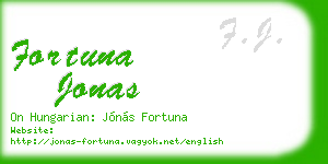 fortuna jonas business card