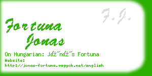 fortuna jonas business card